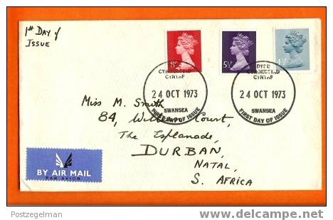 UK 1973 FDC New Def. Issues (with Address F1034 - 1971-1980 Em. Décimales