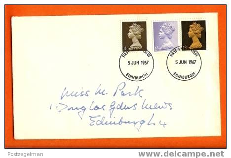 UK 1967 FDC New Def. Issues (with Address) F1080 - 1952-1971 Pre-Decimal Issues