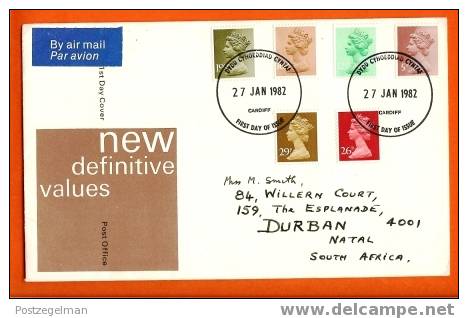 UK 1982 FDC New Def. Issues (with Address) F1097 - 1981-1990 Dezimalausgaben