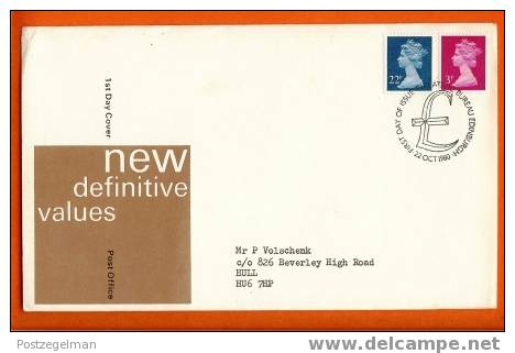 UK 1980 FDC New Def. Issues (with Address) F1098 - 1971-1980 Decimal Issues