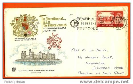 UK 1969 Enveloppe Prince Of Wales F1086 - Material Postal