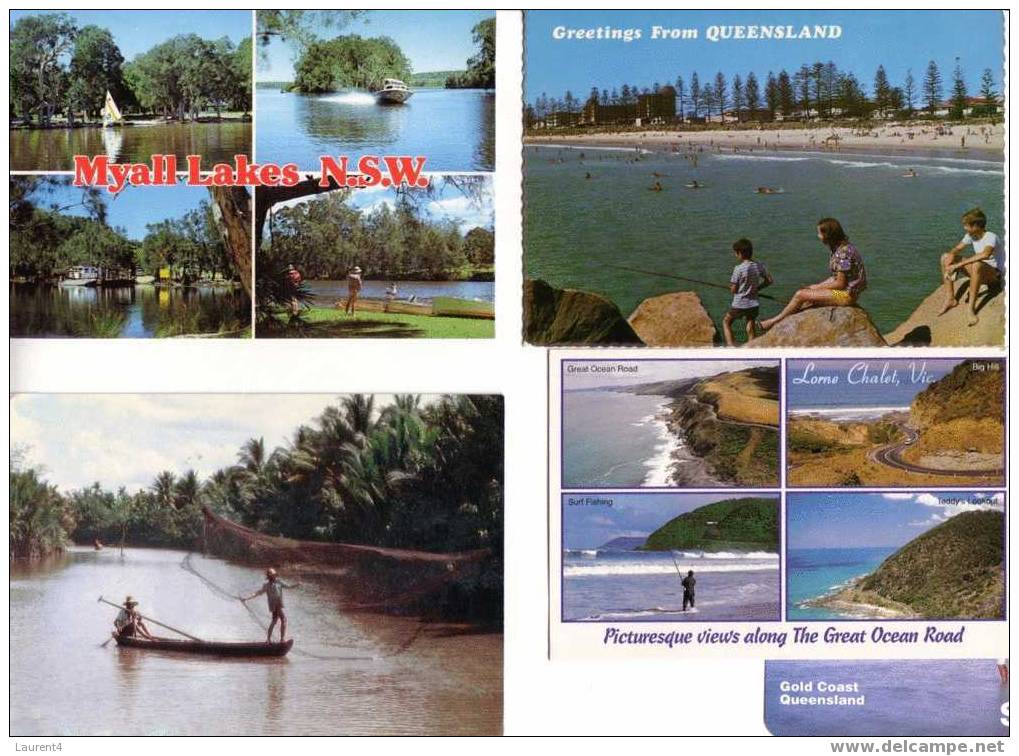 4 Carte Sur La Peche   -  4 Fishing Postcards - Angelsport