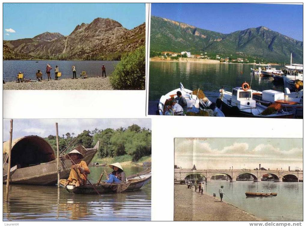 4 Carte Sur La Peche   -  4 Fishing Postcards - Pêche