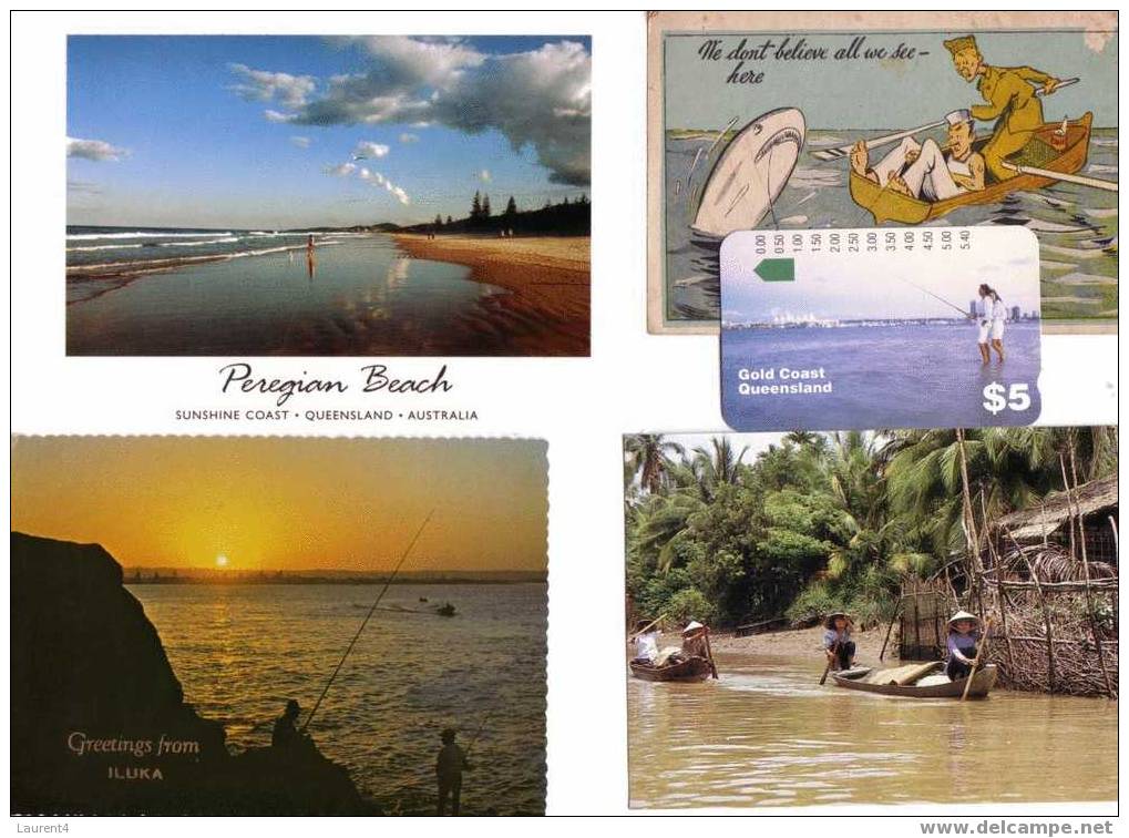 4 Carte Sur La Peche   -  4 Fishing Postcards - Fishing