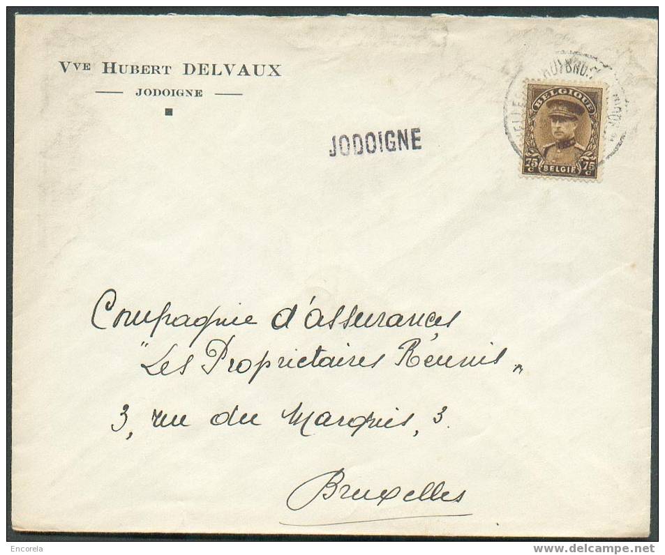 L. 0,75c. Albert Képi Obl.  Sc.  BRUXELLES (NORD)+ G Riffe JODOIGNE Vers Bruxelles - 2664 - Linear Postmarks