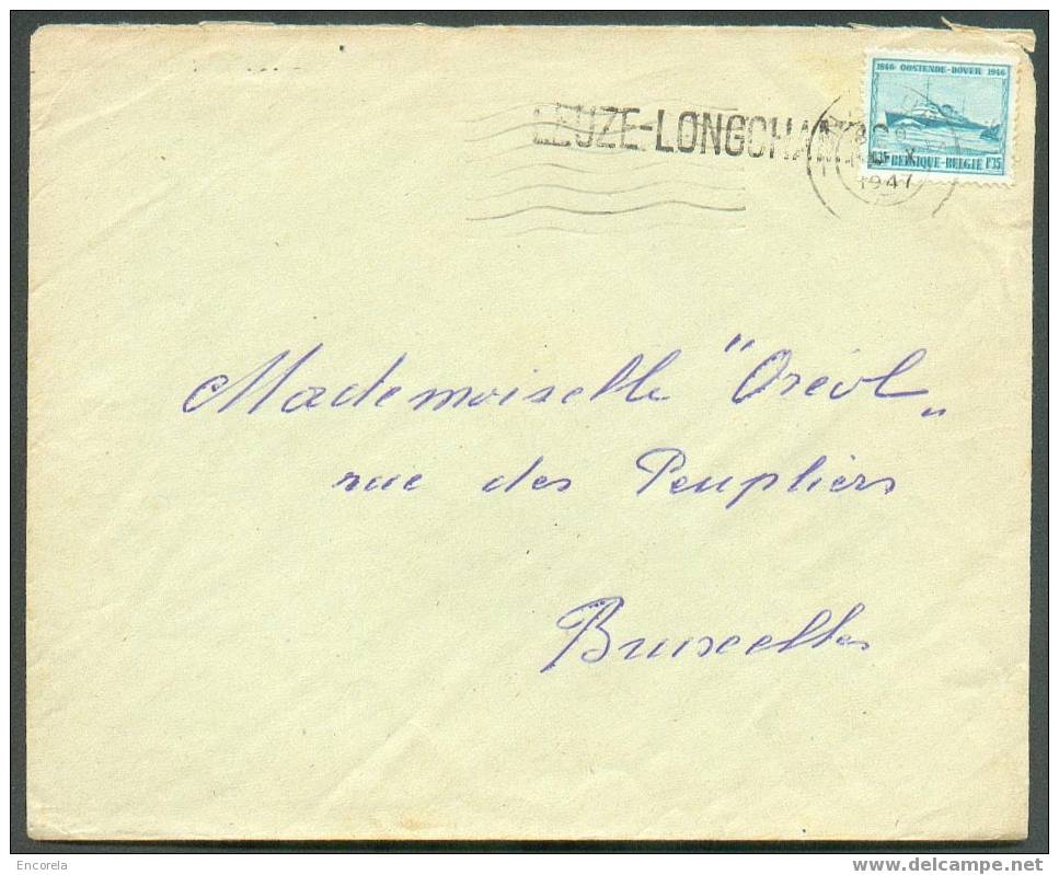 L. 1Fr.35  OSTENDE-DOUVRE Obl. Méc.  NAMUR 1 Du 14-10-947 + Griffe LEUZE-LONCHAMPS Vers Bxl.  - 2666 - Lineari