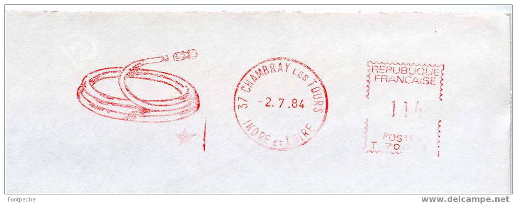 EMA 37 CHAMBRAY LES TOURS AEROQUIP   2  / 7 / 1984  N° 665  LETTRE ENTIERE - Freistempel