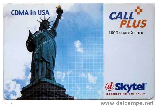 MONGOLIA - Skytel Prepaid Card - Statue Of Liberty - Mongolië