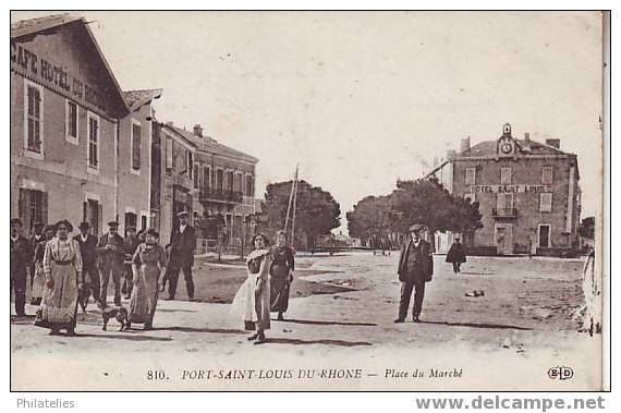 PORT ST LOUIS   PLACE DU MARCHE 1919 - Saint-Louis-du-Rhône