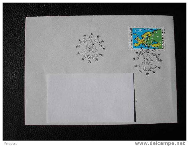 Timbre De Service Du Conseil De L´Europe STRASBOURG Sur Lettre De 1990 - Storia Postale