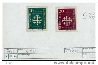 Deutschland Bund Mi. 235/36 Gestempelt Ev. Kirchentag 1956 Michel 11,00 €uro - Gebraucht