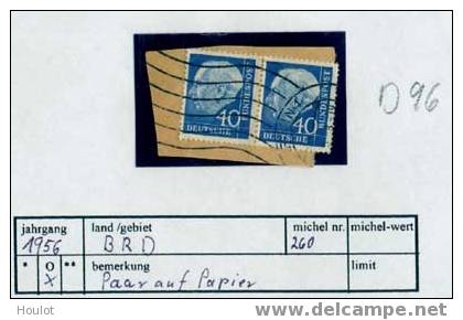 Deutschland Bund Mi.  Deutschland Bund Mi. N°  260  Als Paar Auf Briefstückchen  Michelwert  130,00 €uro  D 96 - Se-Tenant