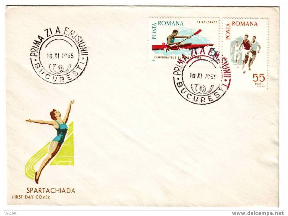 Romania  1965 FDC With CANOE. - Canoë