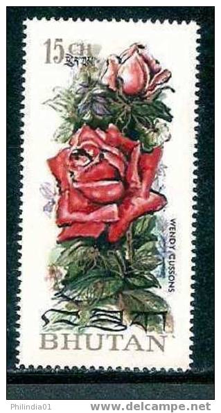 Bhutan Flower, Rose - Wendy Cussions Plant MNH  # 1645 - Roses