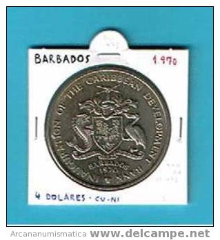 BARBADOS  4 DOLARES  1.970 Cu-Ni  S/C  UNC  Km#a9      DL-475 - Other & Unclassified