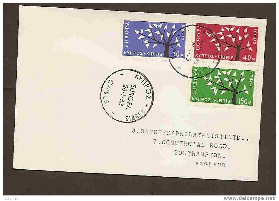 EUROPA - CEPT 1963 VF CHYPRE - CYPRUS  FDC - Yvert # 207/9 - 1963