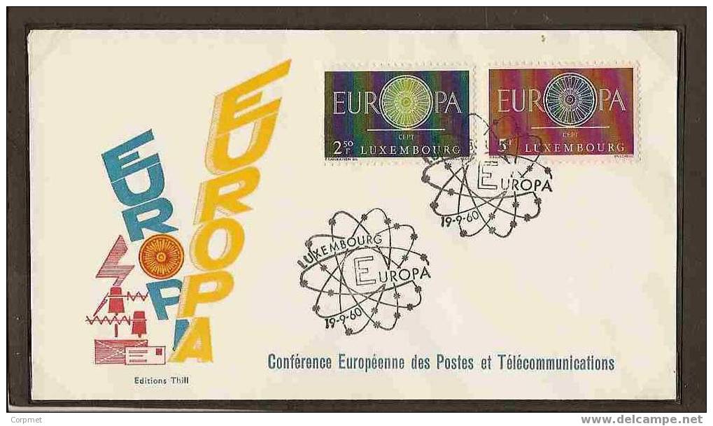 EUROPA - CEPT 1960 VF  LUXEMBOURG FDC Yvert # 587/8 - 1960