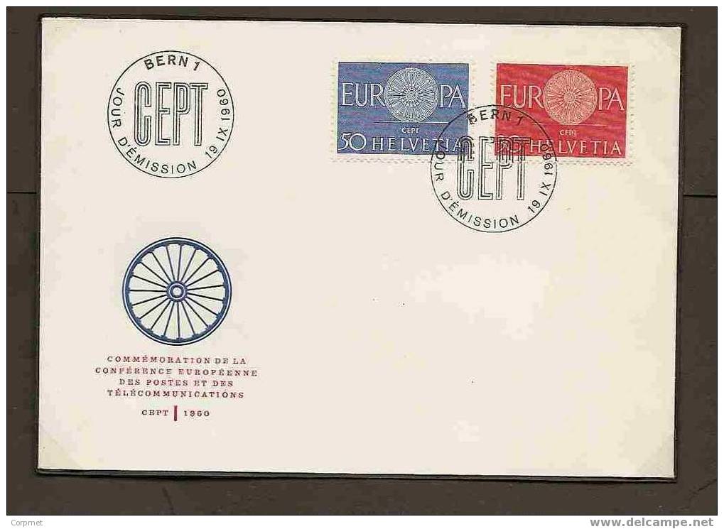 EUROPA - CEPT 1960 VF SWITZERLAND FDC Yvert # 666/7 - 1960