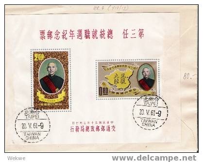 Ch-T011/ TAIWAN -  FDC, 3. Wiederwahl 1961 (Block) (Brief, Cover, Lettre) - FDC