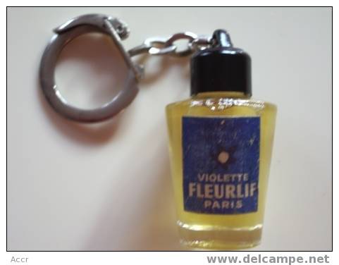 Porte-clefs : Bouteille Parfum Violette FLEURLIF Paris - Miniatures Femmes (sans Boite)