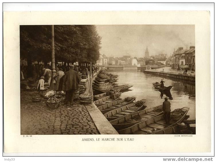 - FRANCE . AMIENS , LE MARCHE SUR L´EAU . REPRO PHOTO DES ANNEES 1935 - Otros & Sin Clasificación