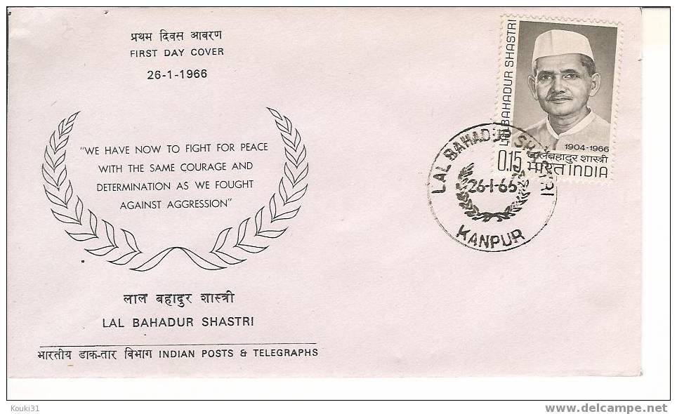 Inde YT 201 FDC : Mort Du Premier Ministre Lal Bahadur Shastri - Storia Postale