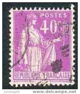 Timbre France Y&T N° 281 (1) Obl.  Type Paix.  40 C. Lilas. Cote 0,30 € - 1932-39 Vrede