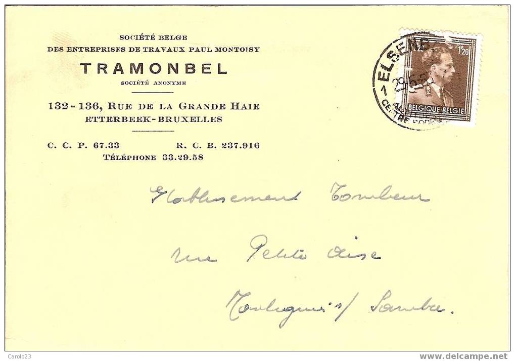 ETTERBEEK :TRAMONBEL : SOC. BELGE DES ENTREP. DE TRAVAUX P. MONTOISY- CARTE PUBLICITAIRE - Etterbeek