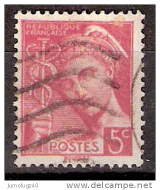 Timbre France Y&T N° 406 (1) Obl.  Type Mercure.  5 C. Rose. Cote 0,15 € - 1938-42 Mercurius