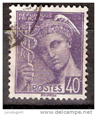 Timbre France Y&T N° 413 (1) Obl.  Type Mercure.  40 C. Violet. Cote 0,15 € - 1938-42 Mercurio