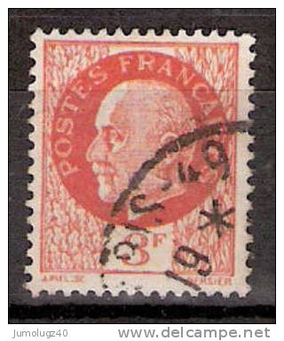 Timbre France Y&T N° 521 (1) Obl.  Type Pétain (Bersier).  3 F. Orange. Cote 0,15 € - 1941-42 Pétain