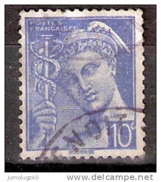 Timbre France Y&T N° 546 (1) Obl.  Type Mercure.  10 C. Outremer. Cote 0,15 € - 1938-42 Mercurius