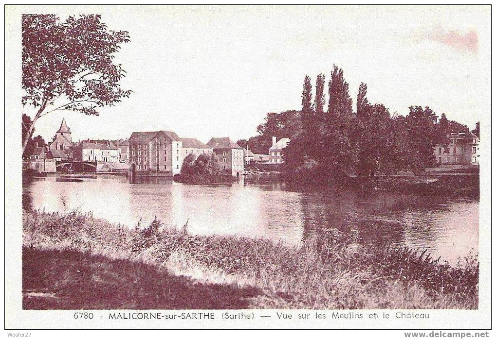 MALICORNE SUR SARTHE Vue Sur Les Moulins Et Le Chateau - Malicorne Sur Sarthe