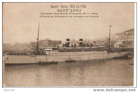 Ref Mla 92- MARINE DE GUERRE -guerre 1914-1918- Sant Anna   -bon Etat - Guerre