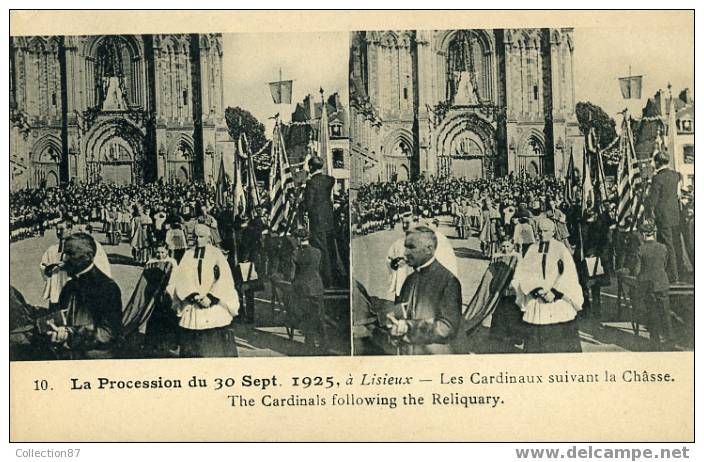 STEREOSCOPIQUE - PROCESSION Du 30-09-1925 - N° 10 - RELIGION LISIEUX - STEREOVIEW - Stereoscopische Kaarten