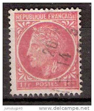 Timbre France Y&T N° 676 (1) Obl.  Type Cérès De Mazelin.  1 F. Rose-rouge. Cote 0,15 € - 1945-47 Ceres Of Mazelin