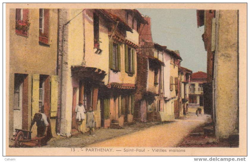 PARTHENAY (79) SAINT PAUL VIEILLES MAISONS Carte Colorisée DEUX SEVRES - Parthenay