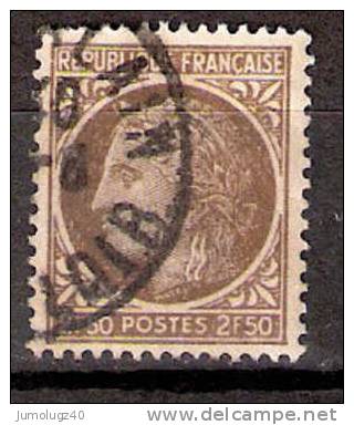 Timbre France Y&T N° 681 (1) Obl.  Type Cérès De Mazelin.  2 F 50. Brun. Cote 0,15 € - 1945-47 Cérès Van Mazelin