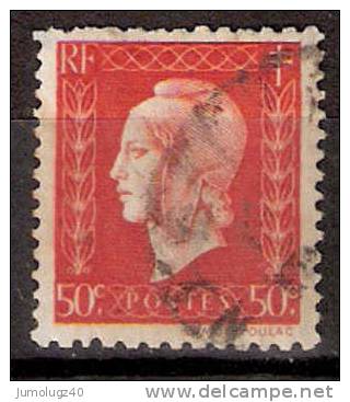 Timbre France Y&T N° 685 (1) Obl.  Marianne De Dulac.  50 C. Vermillon. Cote 0,15 € - 1944-45 Marianne Of Dulac