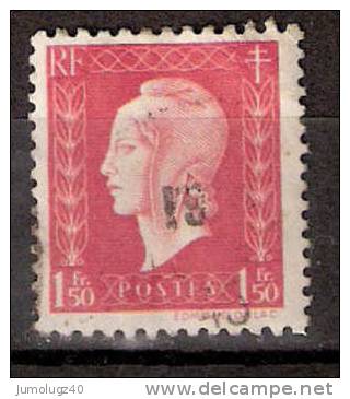 Timbre France Y&T N° 691 (1) Obl.  Marianne De Dulac.  1 F 50. Groseille. Cote 0,15 € - 1944-45 Marianne De Dulac