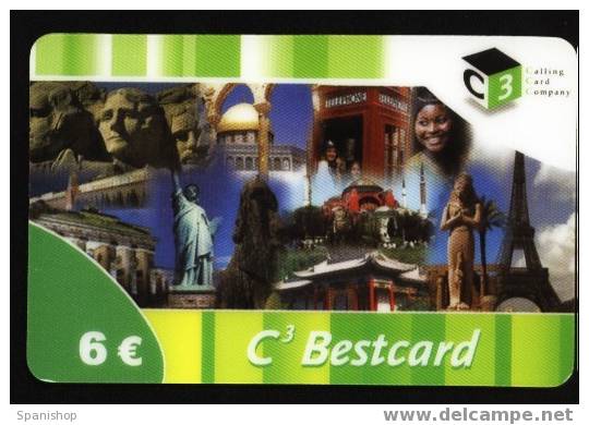 SPAIN PREPAID,LIBERTY STATUE, RED PHONE UK, EIFFEL TOWER, MOUNTAIN RUSHMORE, ETC - Cultura