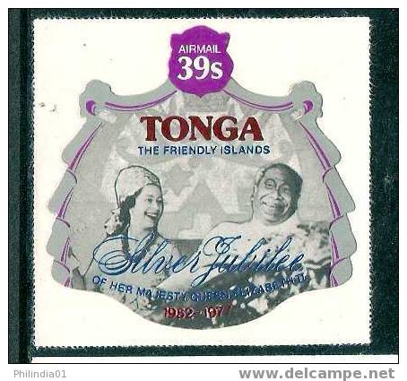Tonga 1977 Odd Shaped, Die Cut 39s Air Mail, Silver Jubilee, Royal, King & Queen MNH* * # 1468 - Tonga (1970-...)