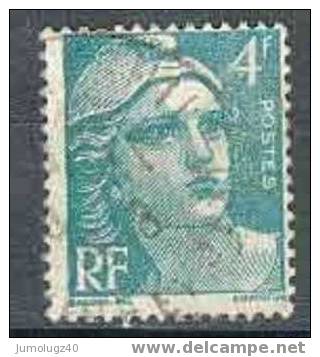 Timbre France Y&T N° 807 (1) Obl.  Mariann De Gandon.  4 F. émeraude. Cote 0,30 € - 1945-54 Maríanne De Gandon