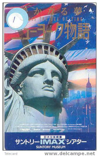 Telecarte Statue Of Liberty (1) Statue De La Liberte Twins Towers New York USA  Phonecard Japan - Paysages