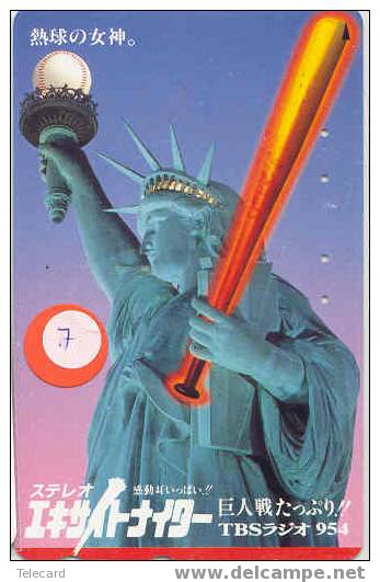 Telecarte Statue Of Liberty (7) Statue De La Liberte Twins Towers New York USA  Phonecard Japan - Paysages