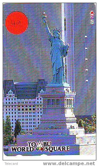 Telecarte Statue Of Liberty (49) Statue De La Liberte Twins Towers New York USA  Phonecard Japan - Paysages