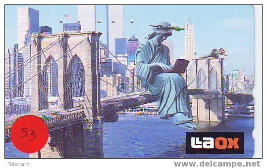 Telecarte Statue Of Liberty (53) Statue De La Liberte Twins Towers New York USA  Phonecard Japan - Landscapes