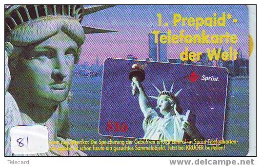 Telecarte Statue Of Liberty (81) Statue De La Liberte Twins Towers New York USA  Phonecard ALLEMAGNE - Paysages