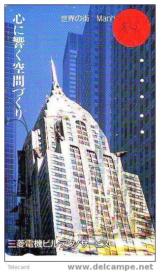 Telecarte Statue Of Liberty (84) Statue De La Liberte Twins Towers New York USA  Phonecard Japan - Paysages