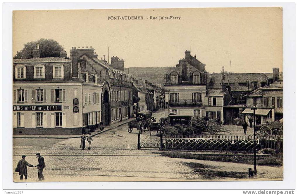 M6 - PONT-AUDEMER - Rue Jules Ferry (jolie Carte Animée) - Pont Audemer